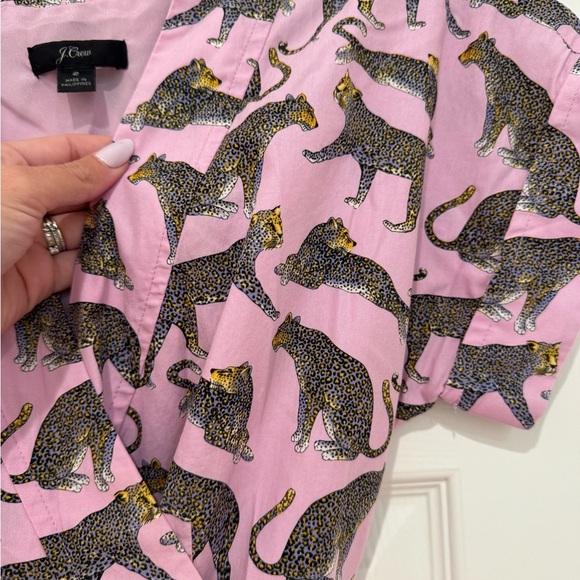 K1. J. Crew Ratti Cheetah Print Wrap Dress Pink - Picture 7 of 11